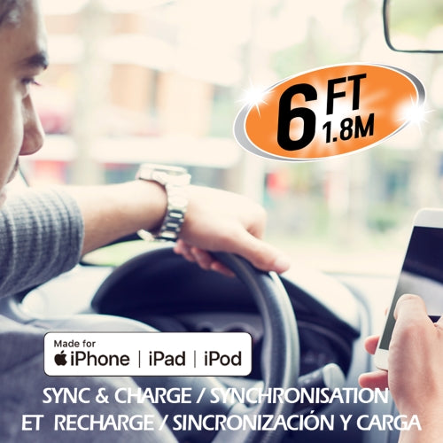 6ft Lightning Cable, Tangle Free, Sync and Charge