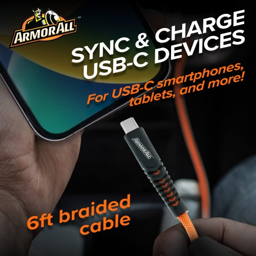 6ft Type-C to Type-C USB Cable, Tangle Free, Sync and Charge
