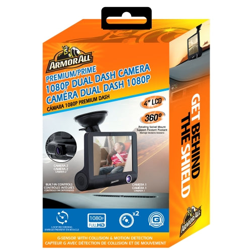 4 inch LCD 1080P HD Dual-Lens Dash Camera, G-sensor Detects Motion and Accidents