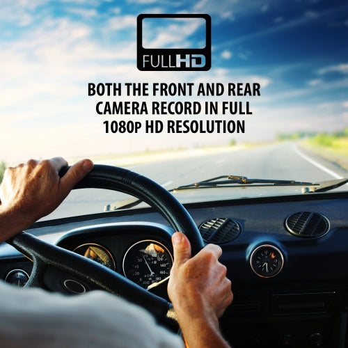 4 inch LCD 1080P HD Dual-Lens Dash Camera, G-sensor Detects Motion and Accidents