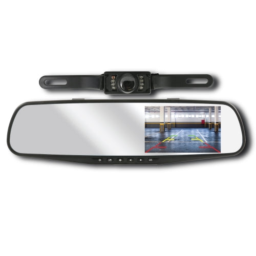 720P HD Rearview Mirror Dash and Backup Camera, 4.3 Inch LCD Screen