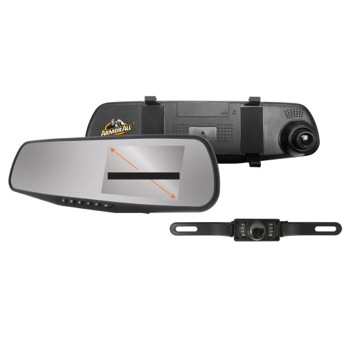 720P HD Rearview Mirror Dash and Backup Camera, 4.3 Inch LCD Screen