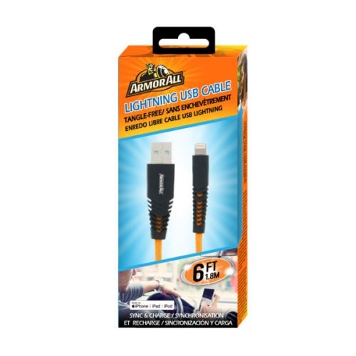 Car 6ft Lightning Charging Cable and 3.1 AMP Type-C and USB A Car Charger Port Bundle