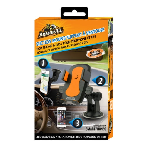 Car Suction Phone Mount and 2 USB Port Charger Bundle