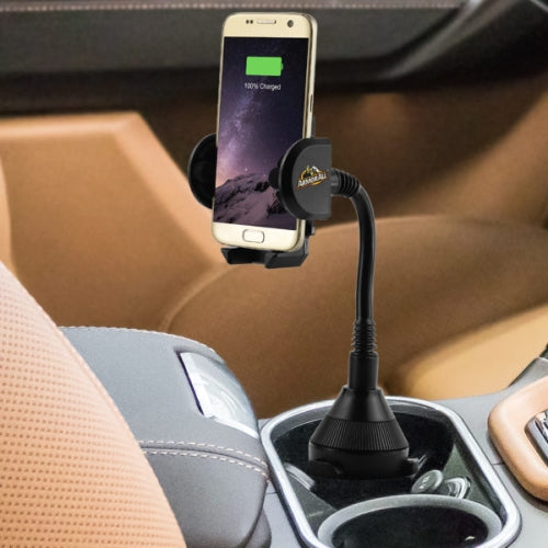 Car Cupholder Phone Mount Adjustable Gooseneck and Car Charger with 2 USB Ports Bundle