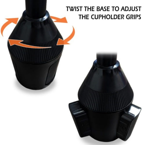 Car Cupholder Phone Mount Adjustable Gooseneck and Car Charger with 2 USB Ports Bundle