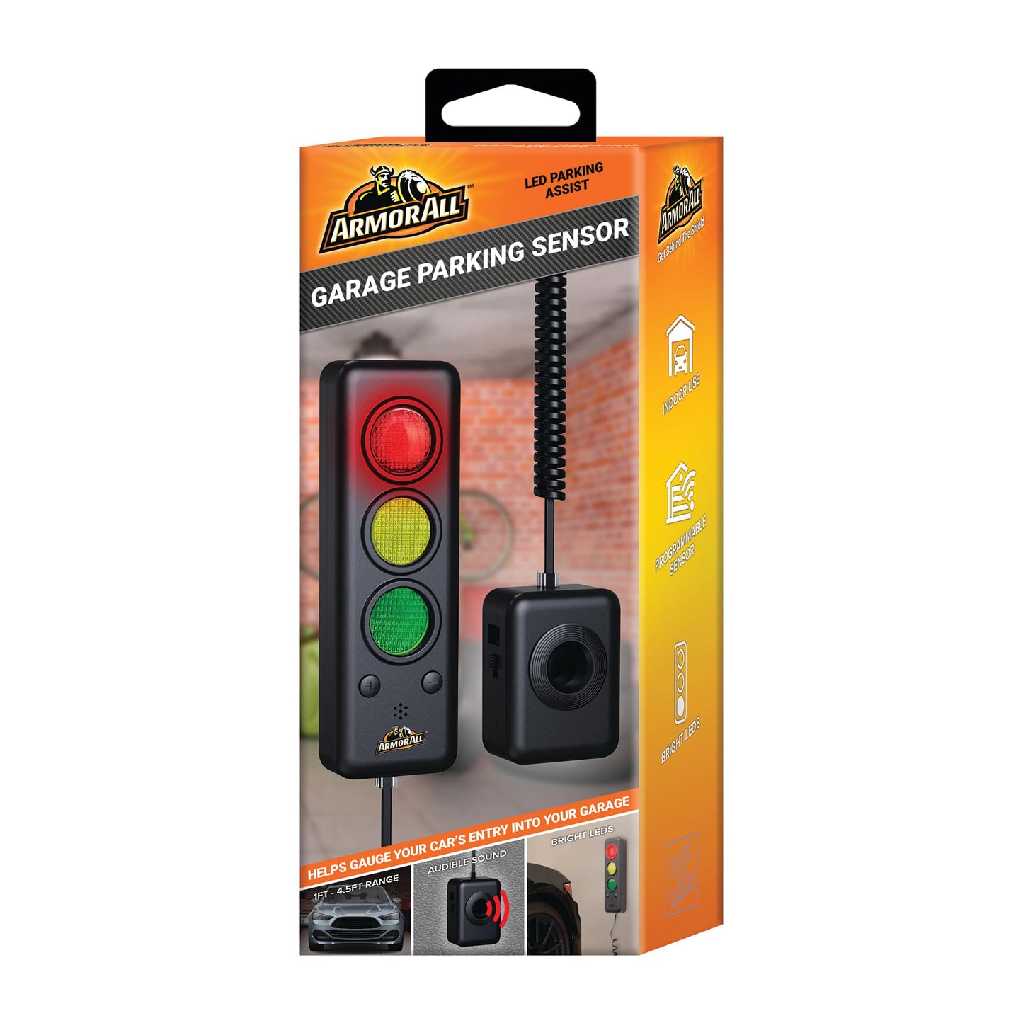 Advanced Garage Parking Sensor Aid with LED Light, Color Changing Distance Indicator