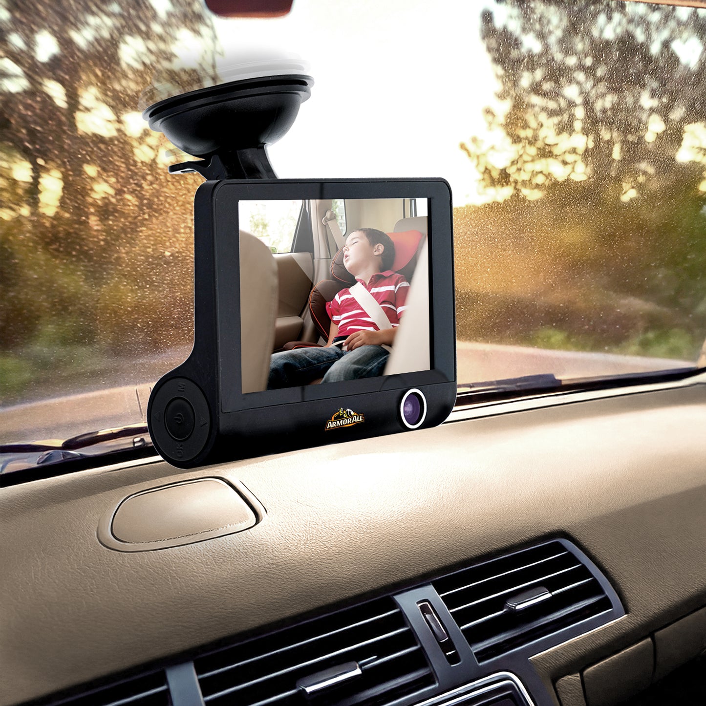4 inch LCD 1080P HD Dual-Lens Dash Camera, G-sensor Detects Motion and Accidents