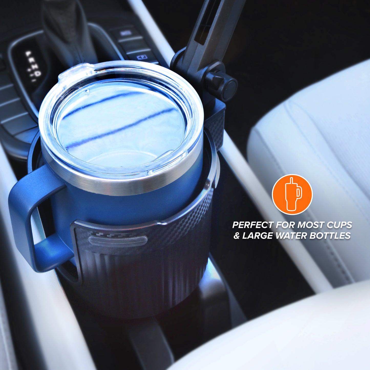 2-in-1 Cup Holder Cell Phone Holder, Dual Cellphone Car Mount and Cupholder