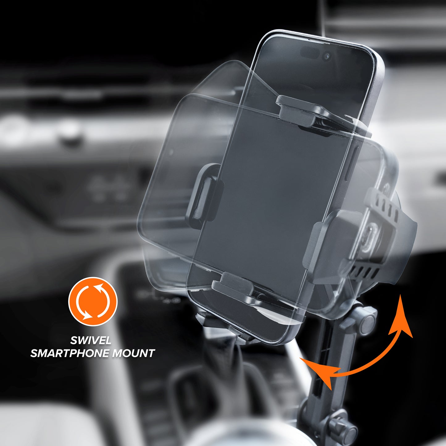 2-in-1 Cup Holder Cell Phone Holder, Dual Cellphone Car Mount and Cupholder