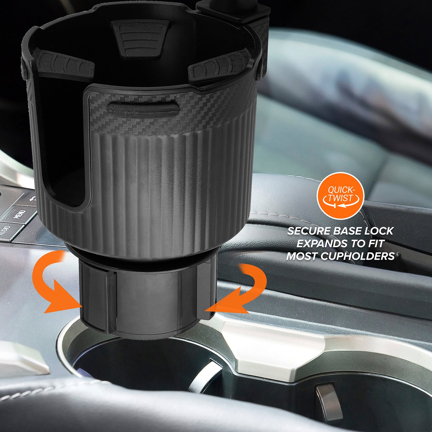 2-in-1 Cup Holder Cell Phone Holder, Dual Cellphone Car Mount and Cupholder