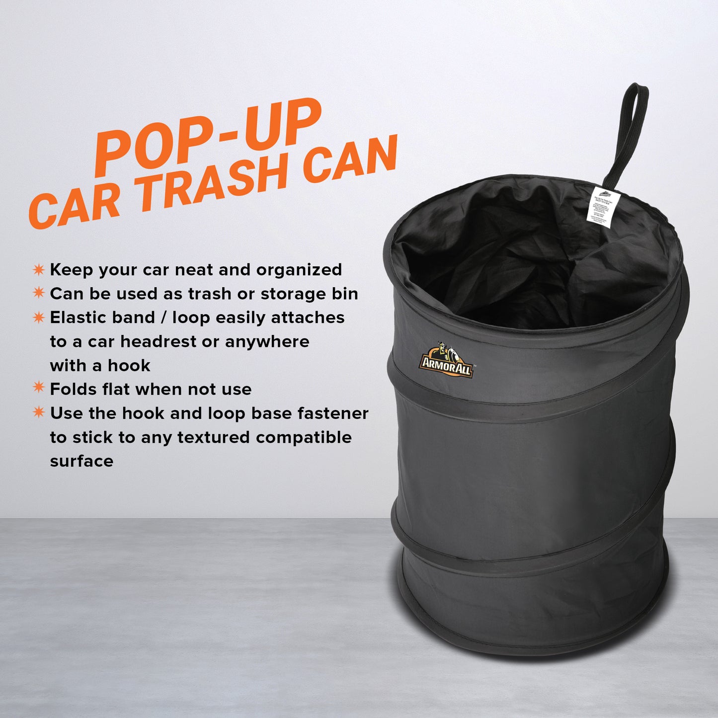 Car Trash Can, 3.3 Gallon Pop-Up Garbage Bin, Waterproof