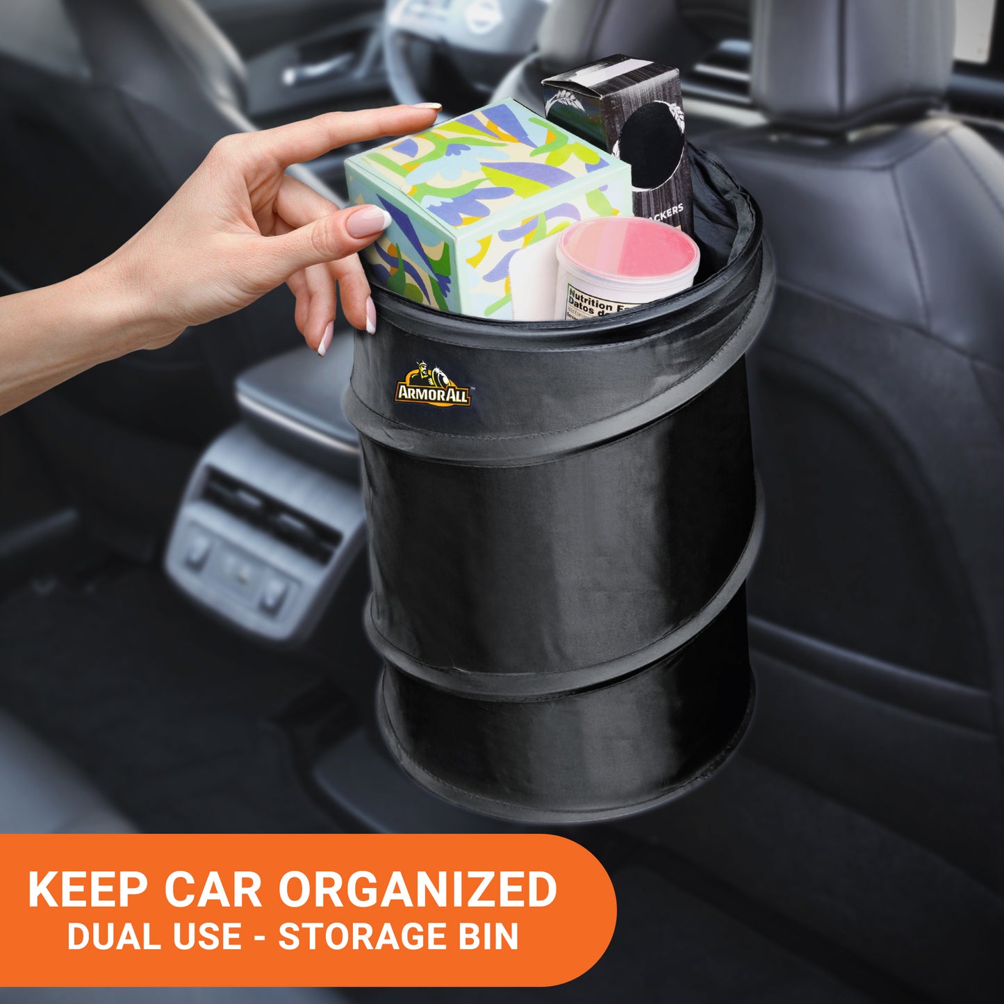 Car Trash Can, 3.3 Gallon Pop-Up Garbage Bin, Waterproof