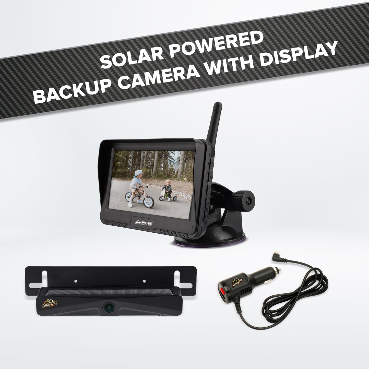 Wireless USB Solar Powered Backup Camera with 4.3” LCD Display
