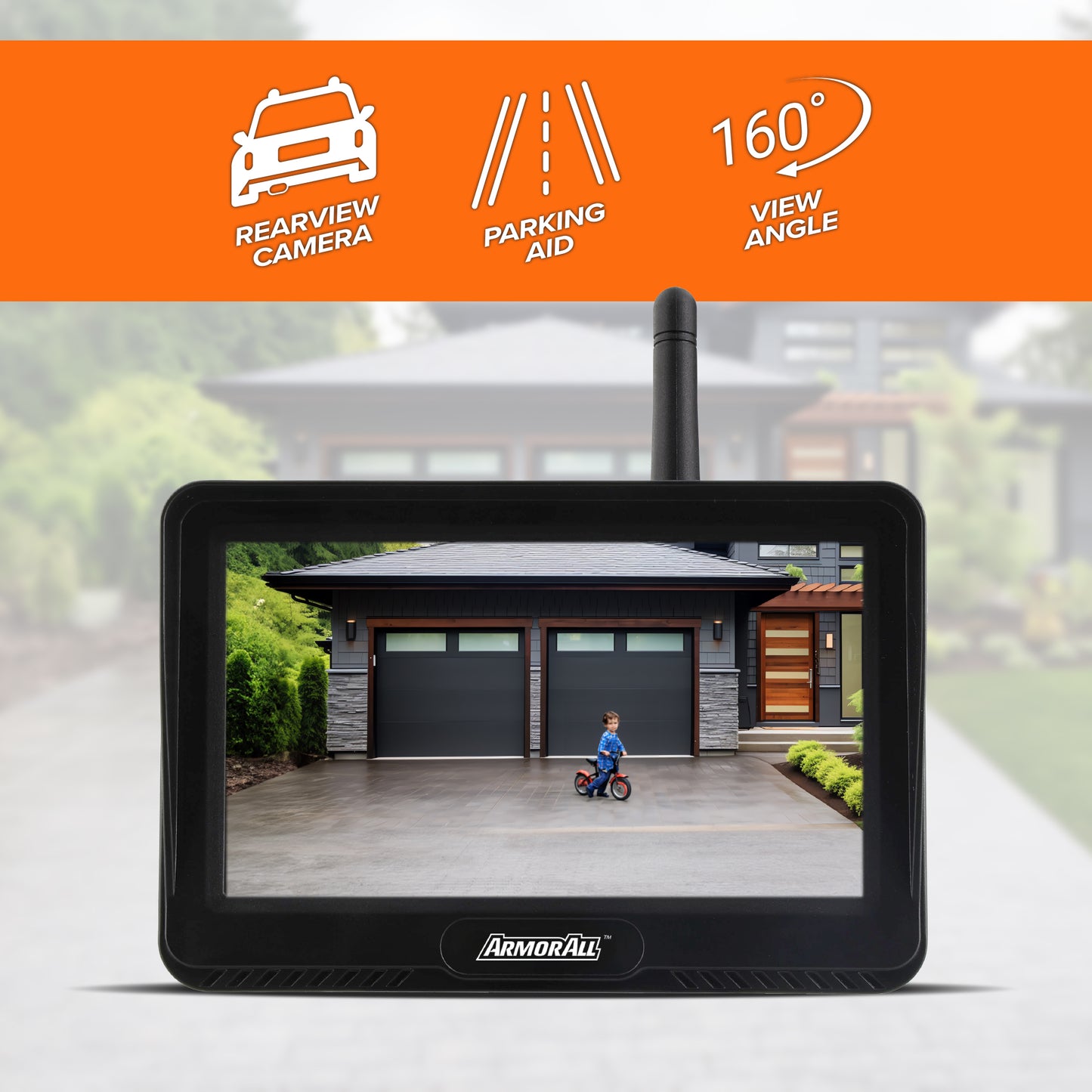 Wireless USB Solar Powered Backup Camera with 4.3” LCD Display