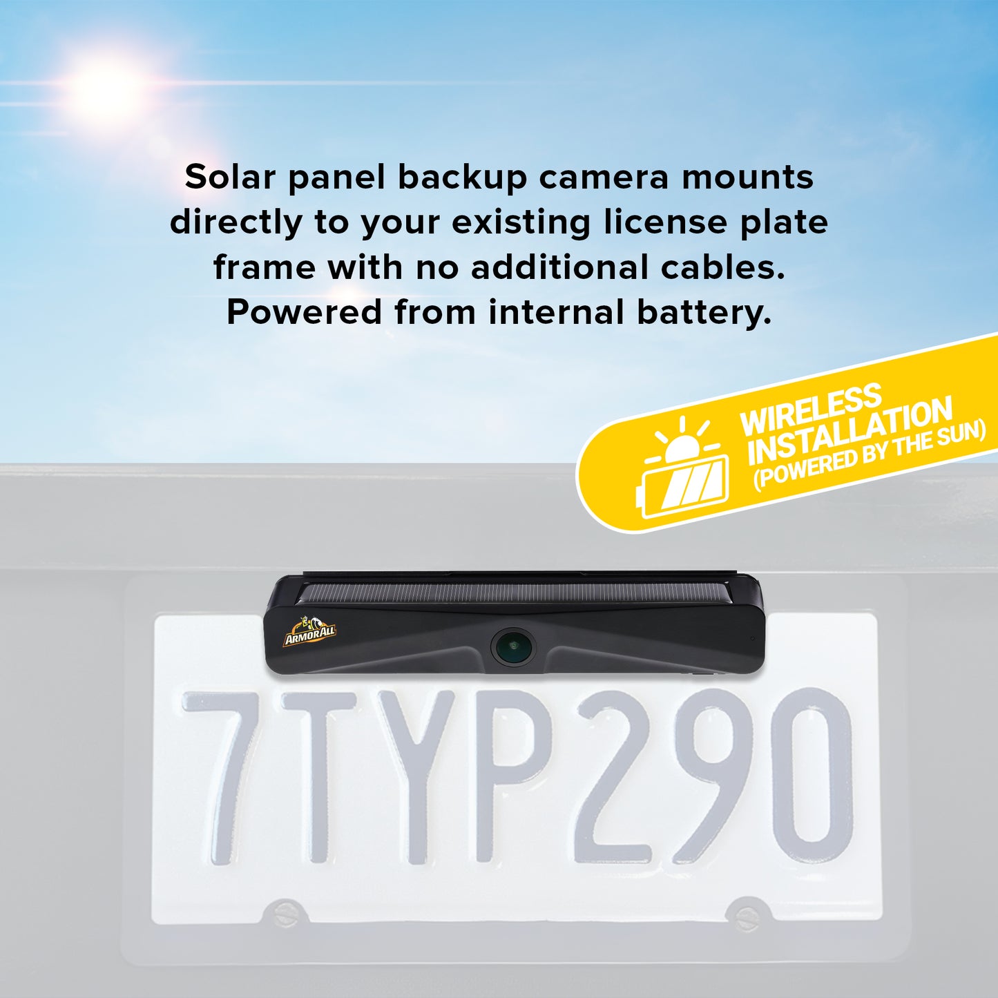 Wireless USB Solar Powered Backup Camera with 4.3” LCD Display