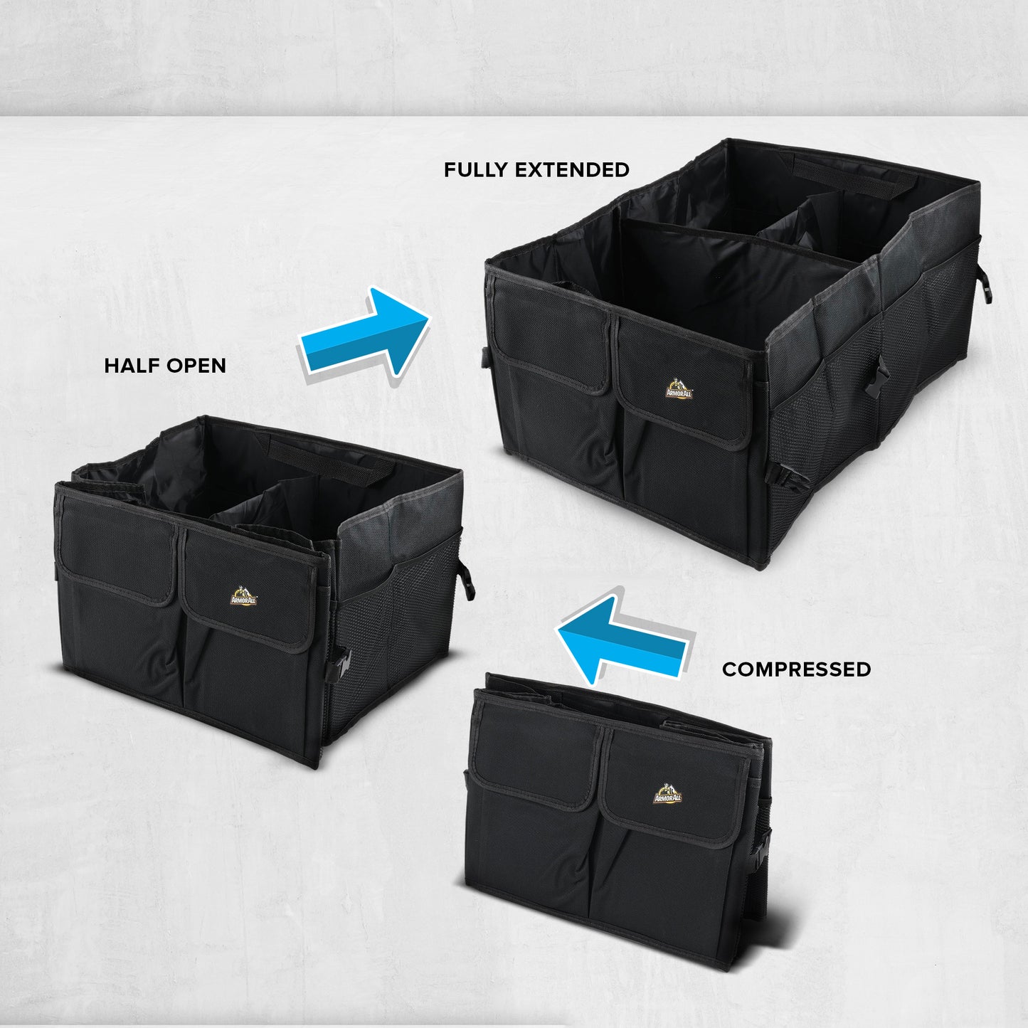 Extra-Large 9 Compartment Collapsable Lightweight Waterproof Trunk Organizer for SUV & Car