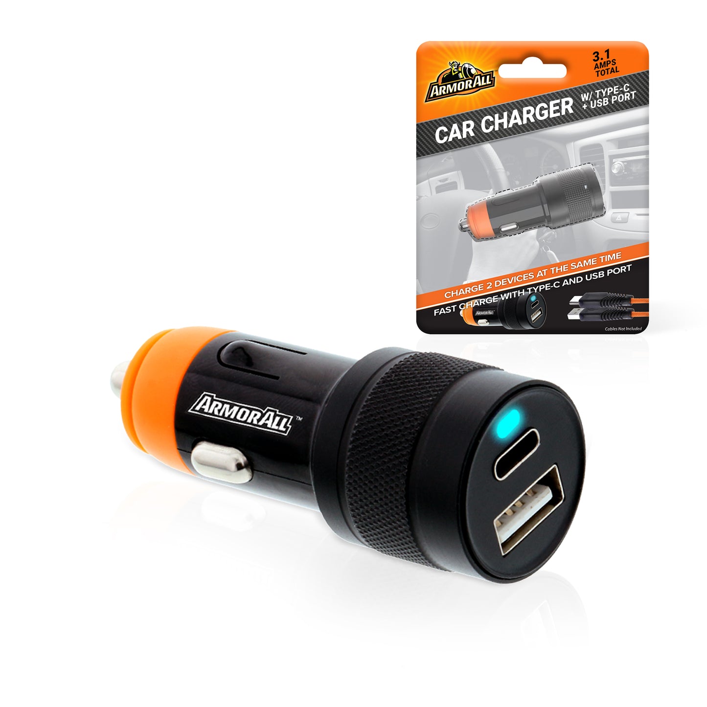 Type C & USB-A Dual 3.1 AMP Car Charger