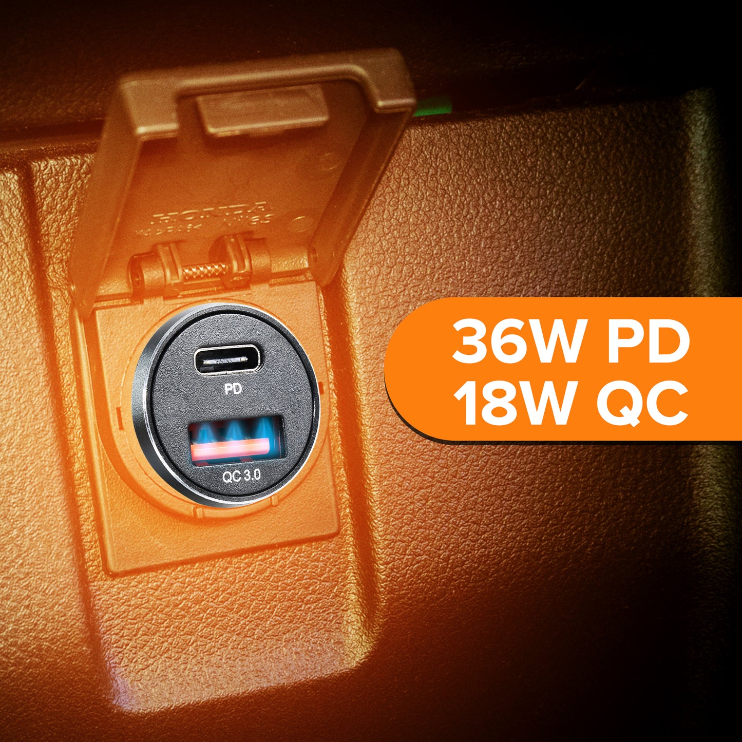 2 Pack Ultra-Fast 54W PD 18W QC Car Charger, Type C and USB A