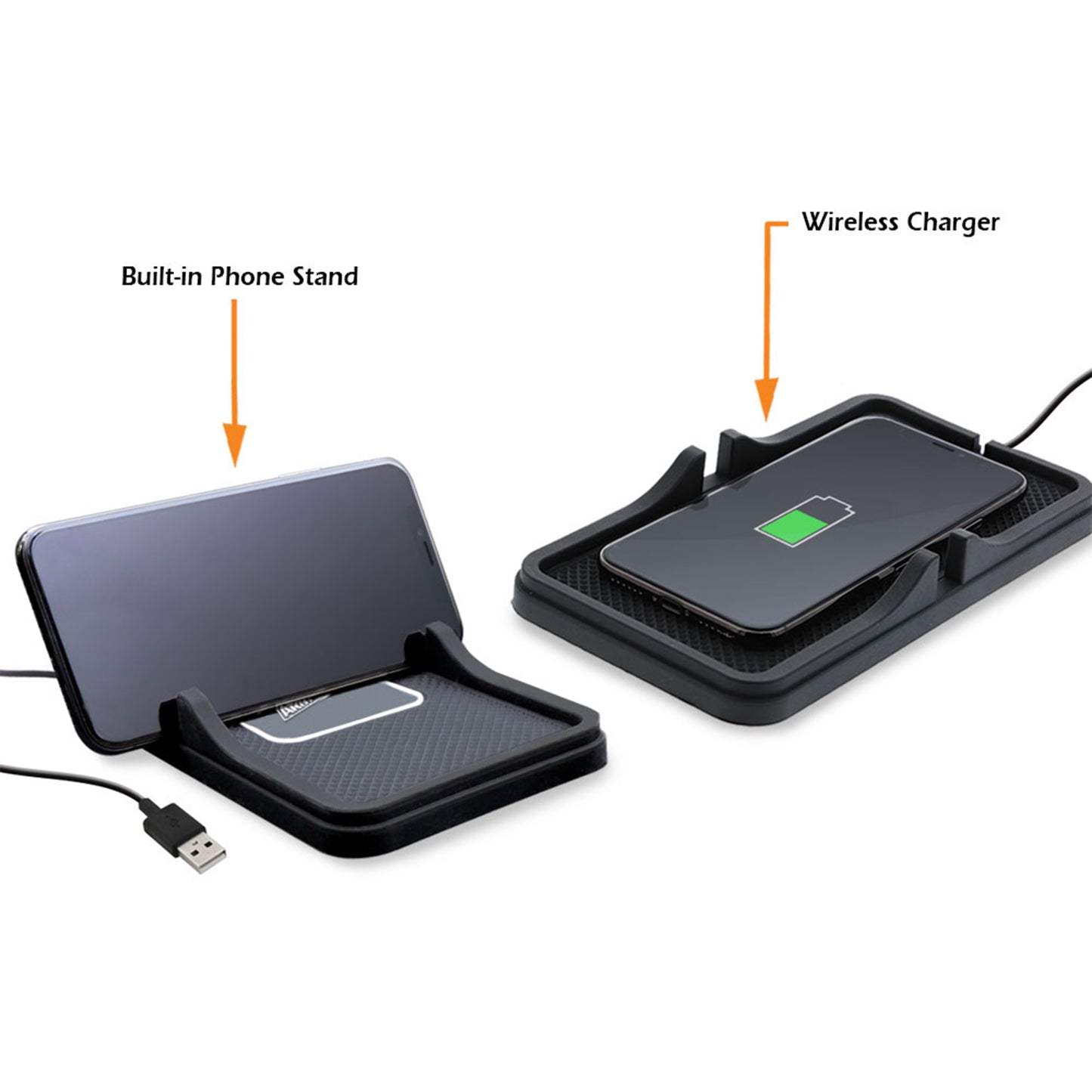 Car Charging Bundle: Wireless Charging Pad and 2.1 amp Car Charger Adapter