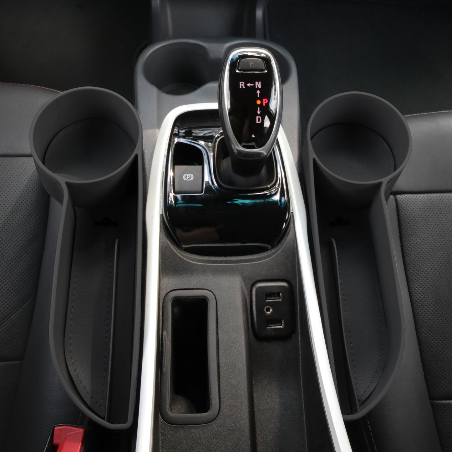 Black Car Seat Organizer, Seat Gap Pocket with Cup Holder, Holds Cups, Smartphones