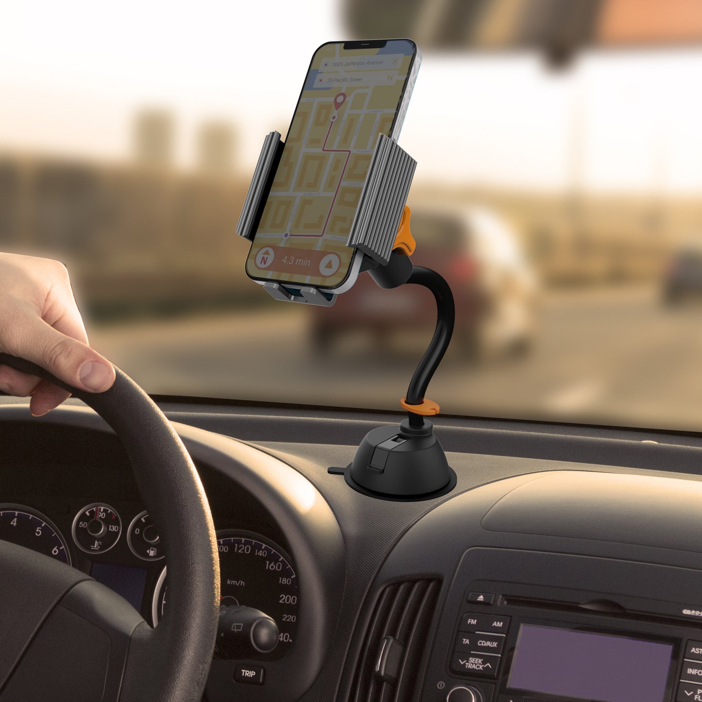 Armor All Universal Smartphone Mount With Gooseneck Suction Cup, Adjustable 360 Degree, Great Hands Free Activity