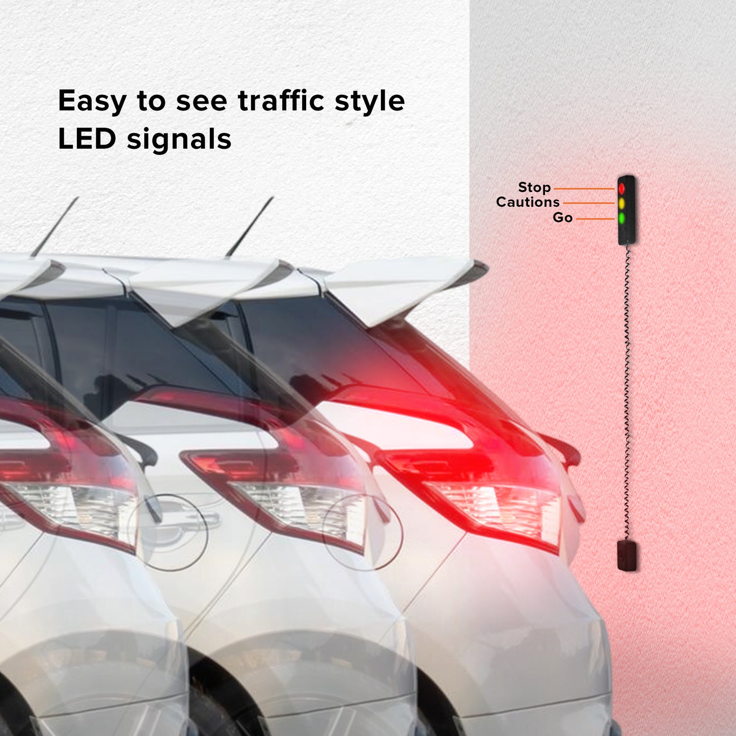 Advanced Garage Parking Sensor Aid with LED Light, Color Changing Distance Indicator