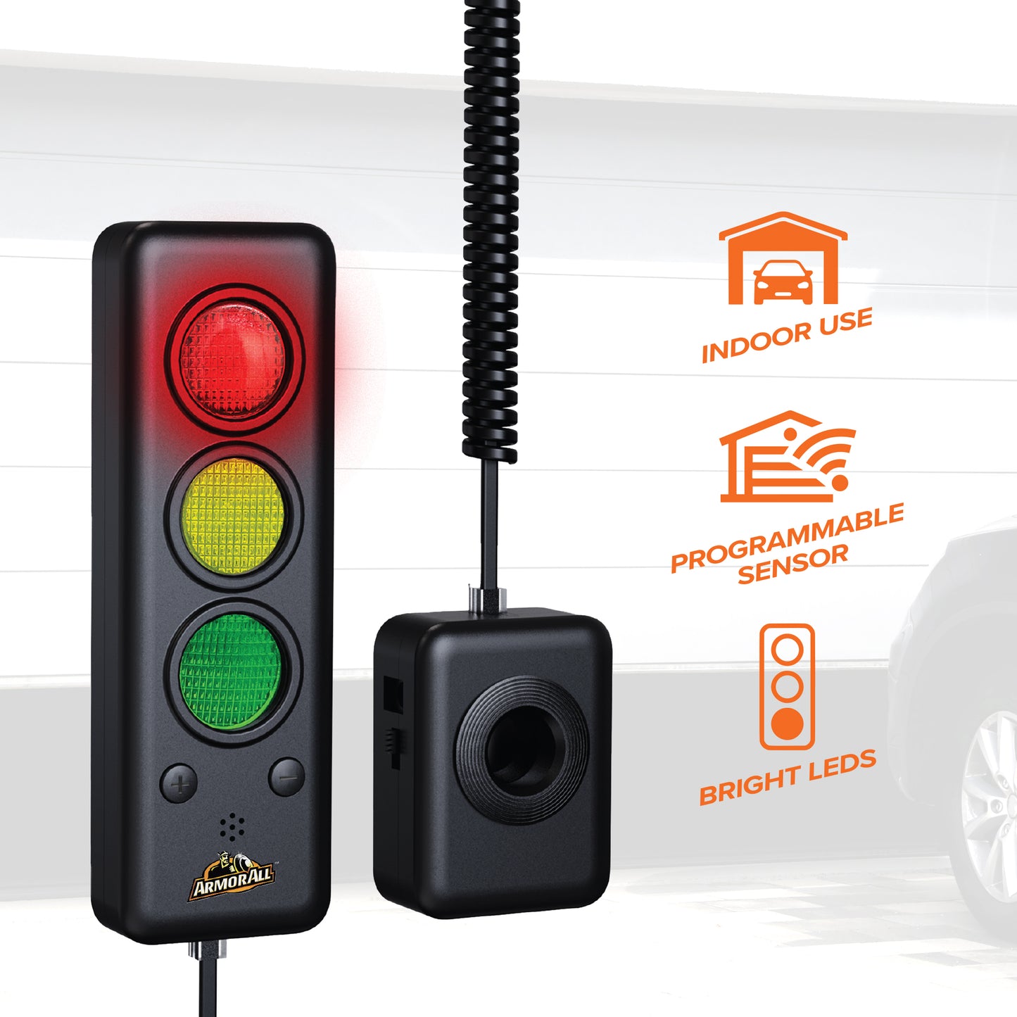 Advanced Garage Parking Sensor Aid with LED Light, Color Changing Distance Indicator