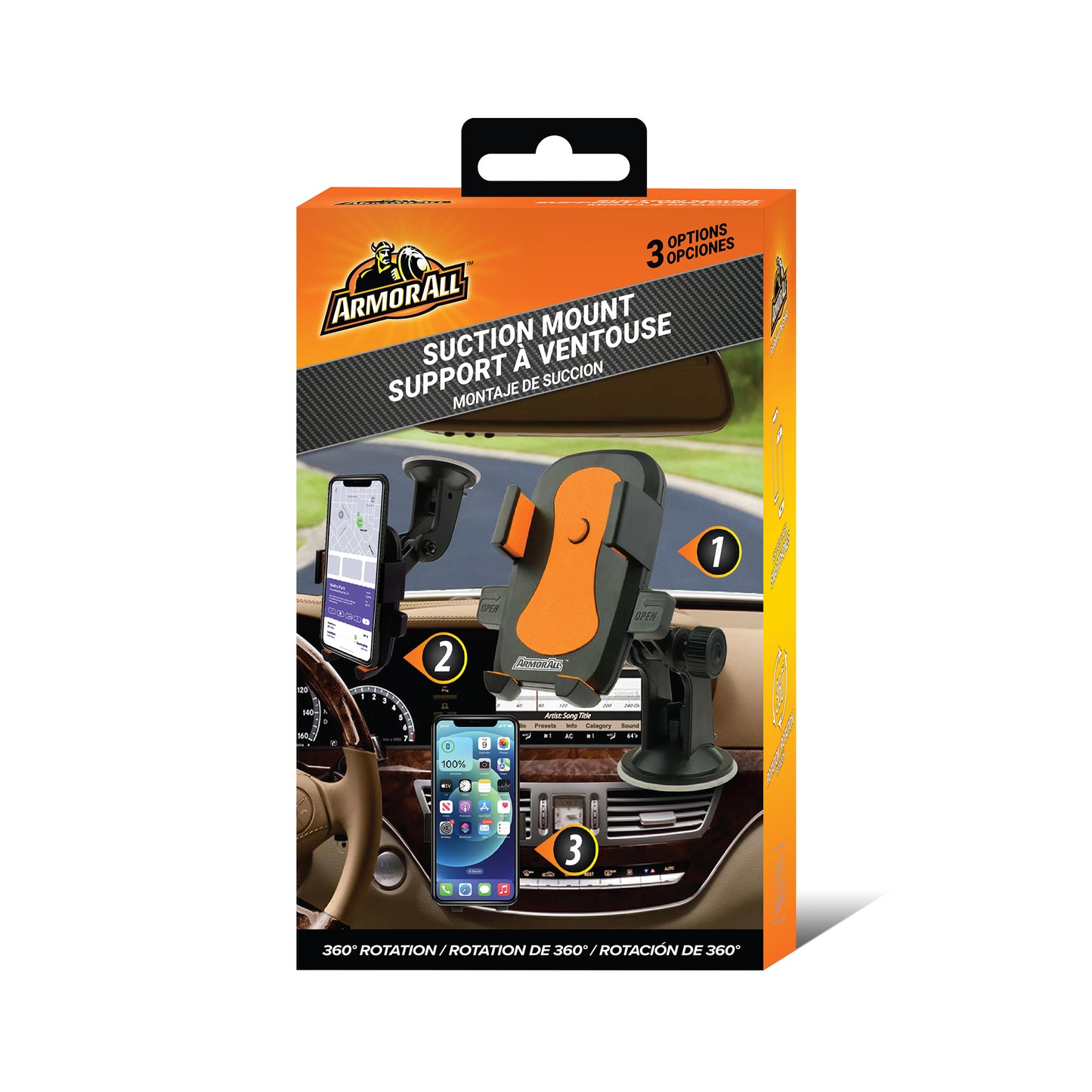 2-Pack Universal Smartphone Mount with Dashboard, Windshield and Air Vent Mounting System