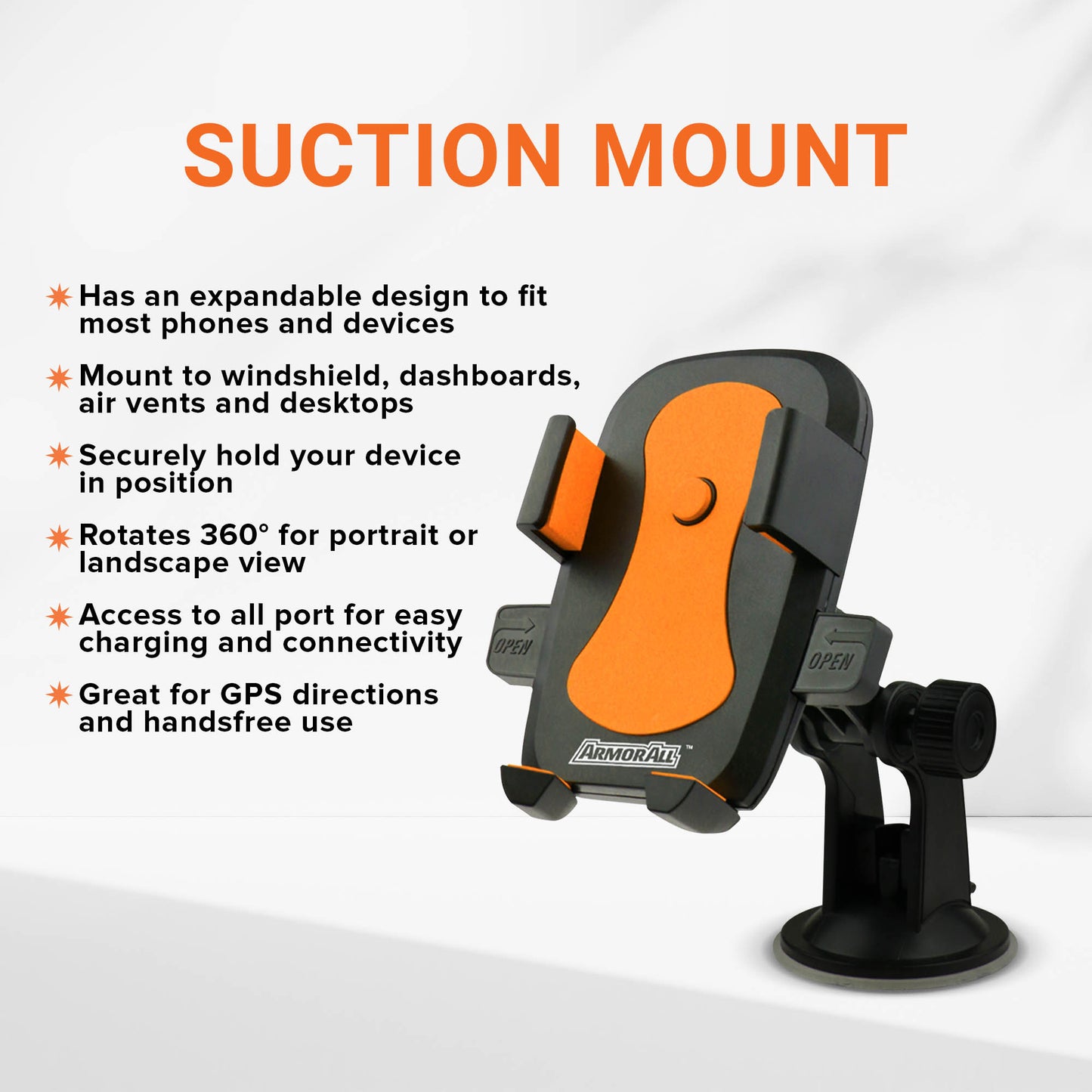 2-Pack Universal Smartphone Mount with Dashboard, Windshield and Air Vent Mounting System