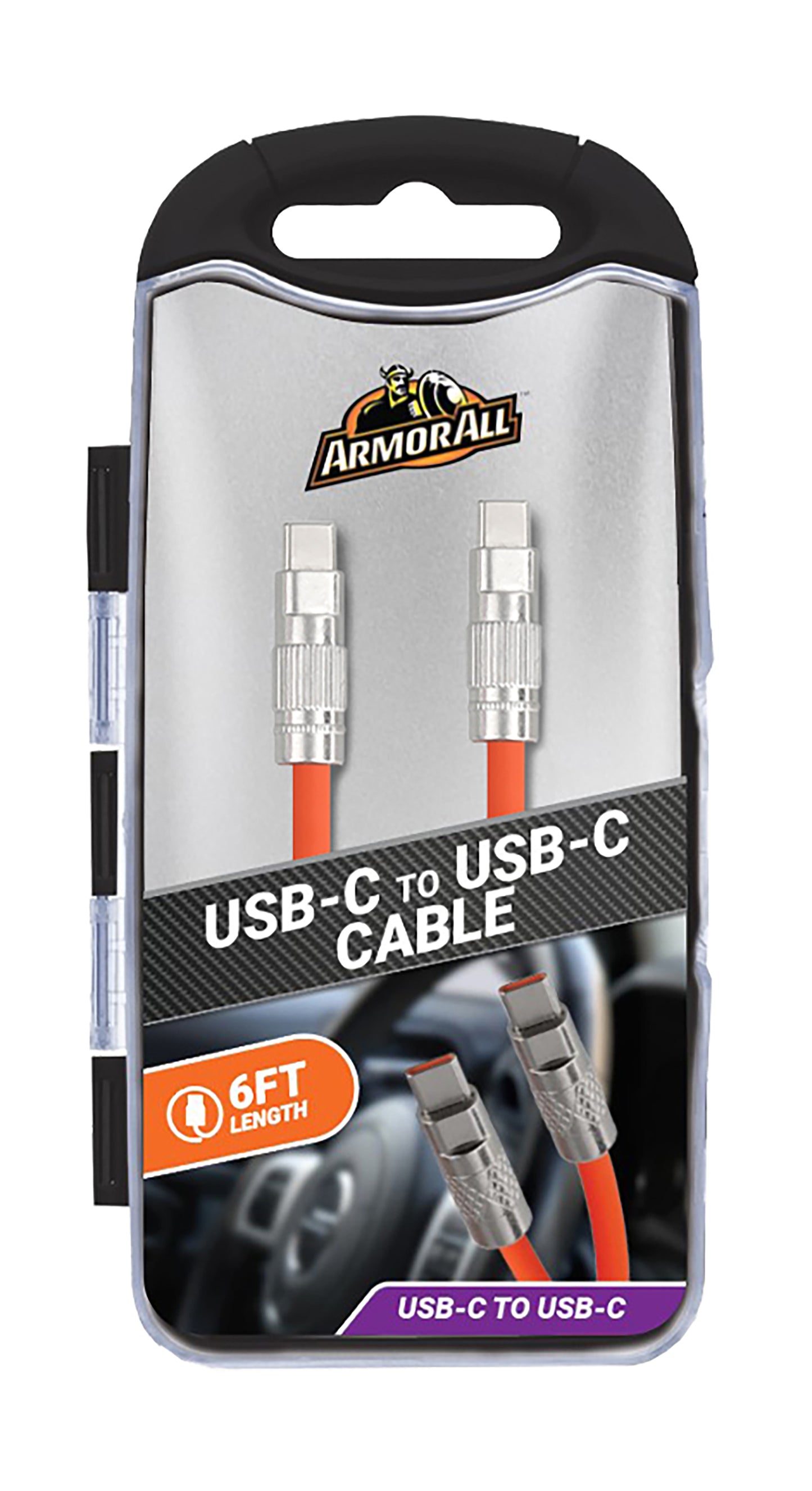 2 Pack 6ft Rugged USB-C to USB-C + USB-A to USB-C Cable, Tangle-Free with Storage Case