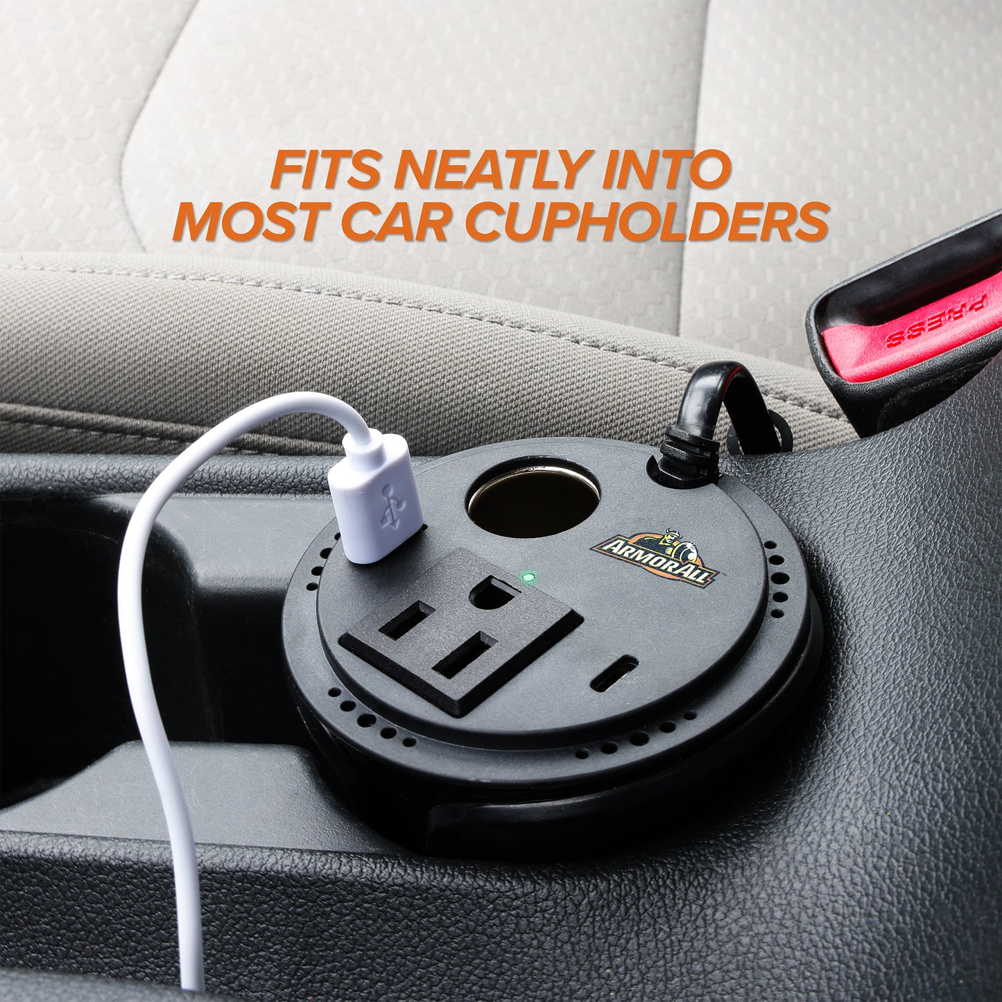 150W Cup Holder Multi-Device Power Inverter, 4 Ports in 1