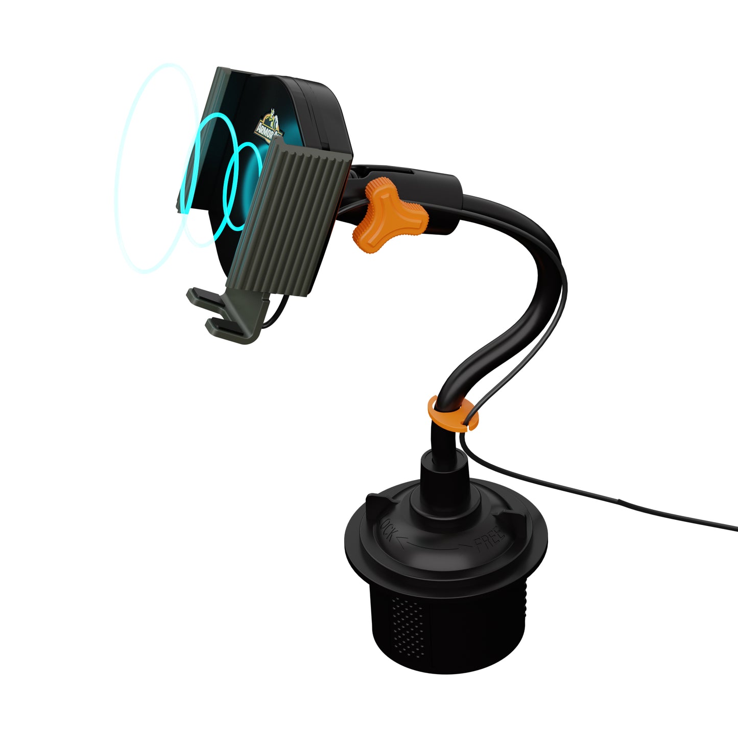 10W Wireless Charging QI-Enabled Gooseneck Cup Holder Phone Mount