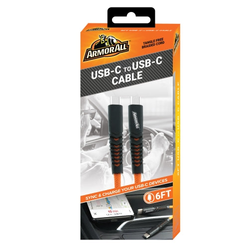 6ft Type-C to Type-C USB Cable, Tangle Free, Sync and Charge