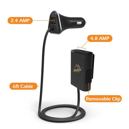 Backseat 4 Port Car Charger Adapter