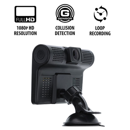 4 inch LCD 1080P HD Dual-Lens Dash Camera, G-sensor Detects Motion and Accidents