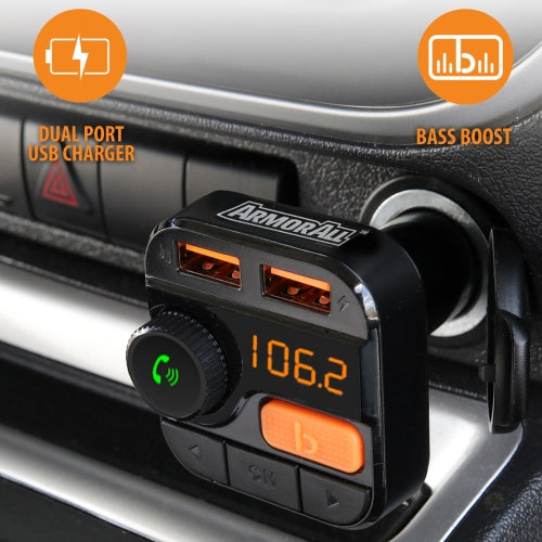 Wireless Bluetooth FM Transmitter with Dual Port USB Charging, Voice Controls, Hands-Free Calling and Music Streaming