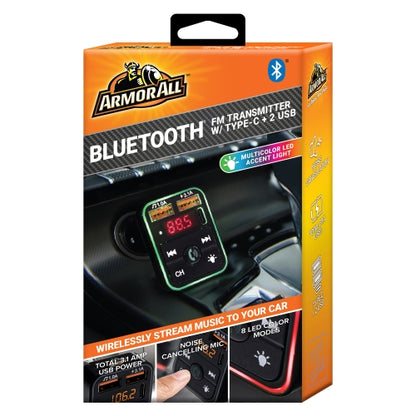 Bluetooth FM Transmitter and Car Charger, 3.4Amp Type-C and Dual USBA Ports