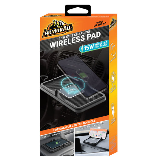 15W Dash Wireless Charging Pad, Phone Stand, Universal QI Enabled