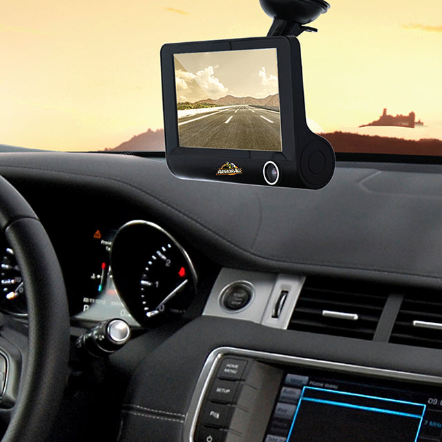4 inch LCD 1080P HD Dual-Lens Dash Camera, G-sensor Detects Motion and Accidents