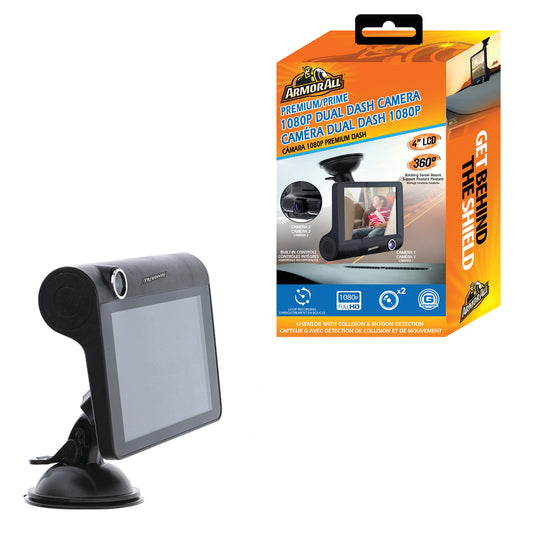 4 inch LCD 1080P HD Dual-Lens Dash Camera, G-sensor Detects Motion and Accidents
