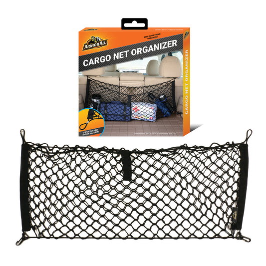 Cargo Net Organizer, 12” x 31” Inch Expandable up to 47” Inches, Super-Durable Nylon Material