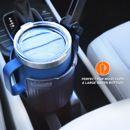 2-in-1 Cup Holder Cell Phone Holder, Dual Cellphone Car Mount and Cupholder