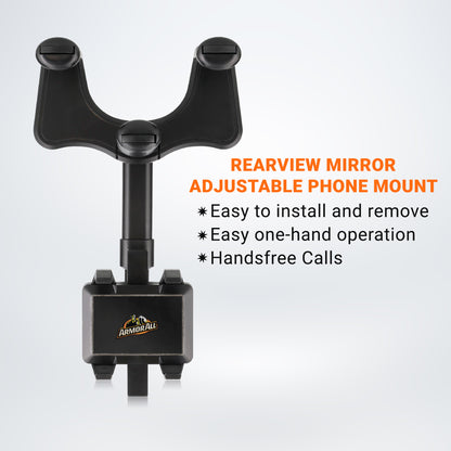 Rear View Mirror Car Phone Mount Holder, 360 degrees