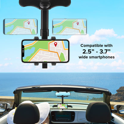 Rear View Mirror Car Phone Mount Holder, 360 degrees