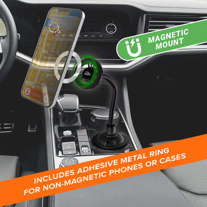 Magnetic Phone Mount for Car, Cupholder Phone Holder for MagSafe Phones