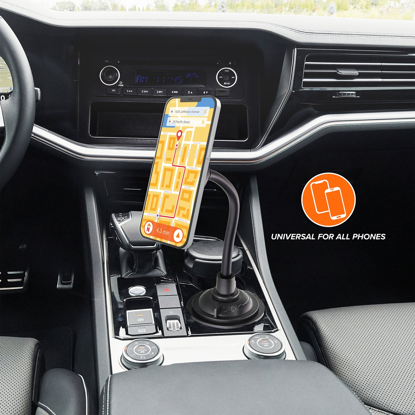 Magnetic Phone Mount for Car, Cupholder Phone Holder for MagSafe Phones