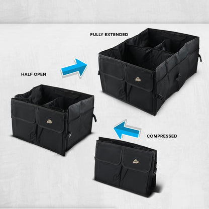 Extra-Large 9 Compartment Collapsable Lightweight Waterproof Trunk Organizer for SUV & Car