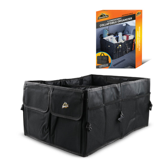 Extra-Large 9 Compartment Collapsable Lightweight Waterproof Trunk Organizer for SUV & Car