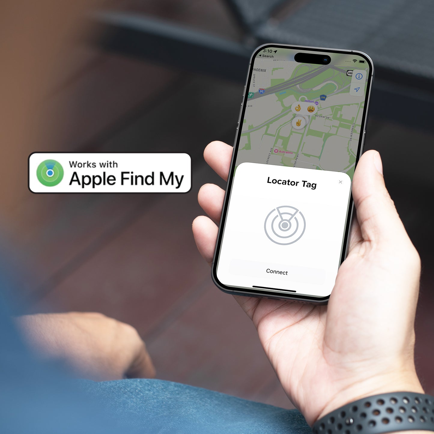 2-Pack Locator Tag Compatible with Apple Find My App (iOS Only), Bluetooth Tracker, 100dB Alert